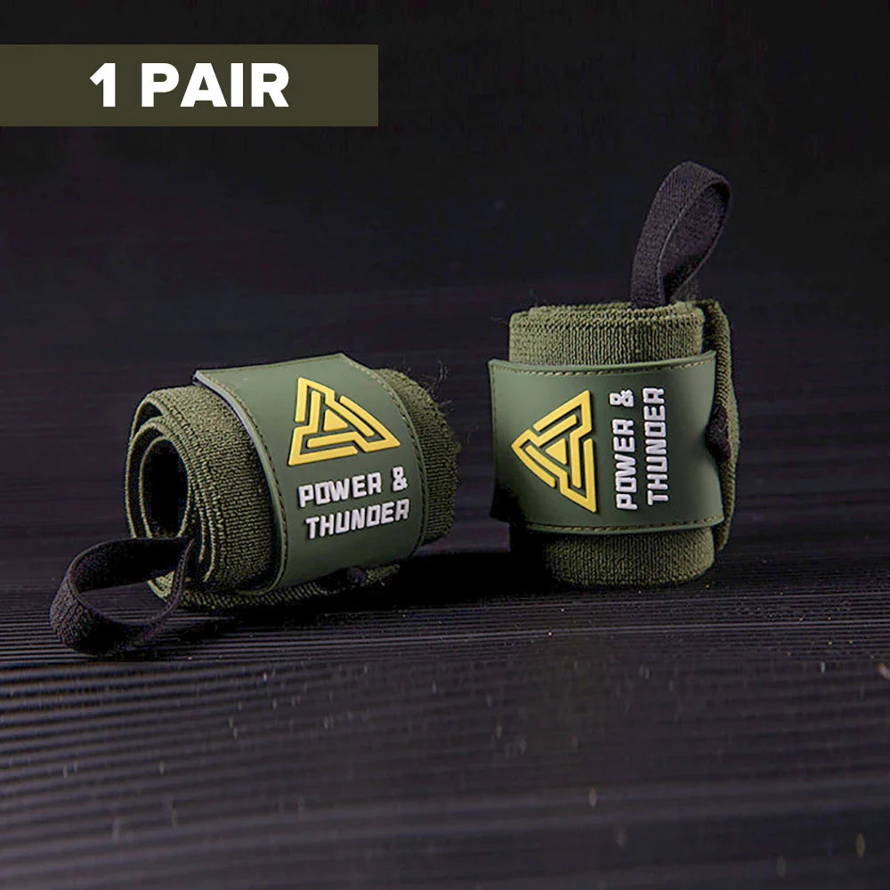 Elastic Wrist Straps for Weightlifting and Working Out, Breathable Gym Wrist Wraps for Weightlifting with Thumb Loop and Left/Right Tabs, Wrist Brace for Wrist Support and Protection, Men and Women (Pair)
